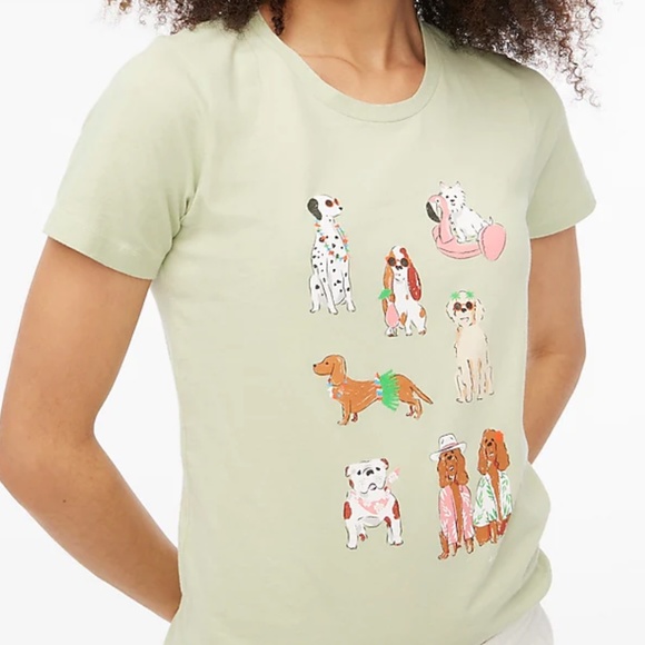 Dog Graphic Puppy Boho Modern Classy Preppy Cute Chic Summer Beach Tee Shirt Top - Picture 4 of 9